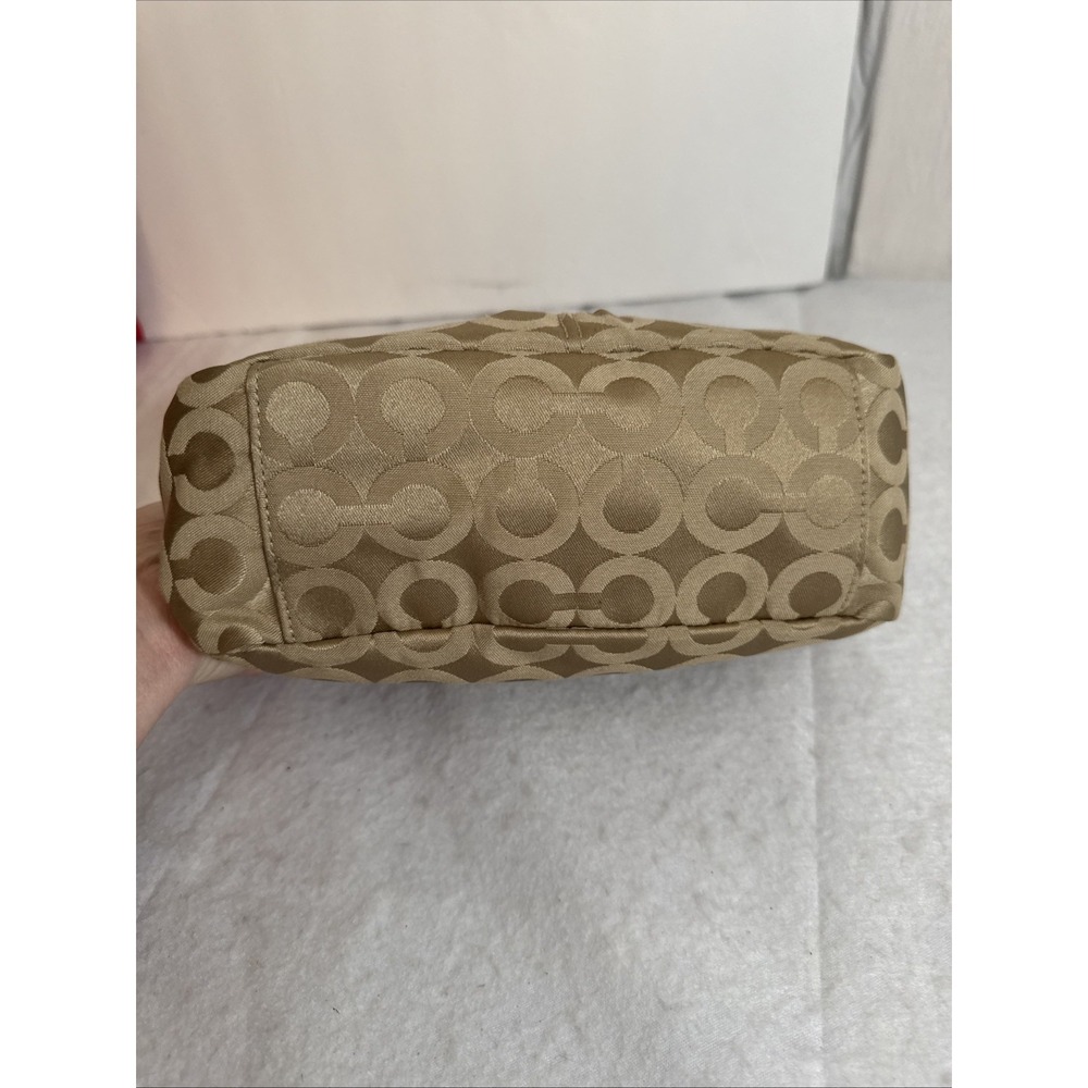 Coach Madison Signature C Mini Shoulder Bag Brown Canvas Leather Trim Y2K - Picture 4 of 8